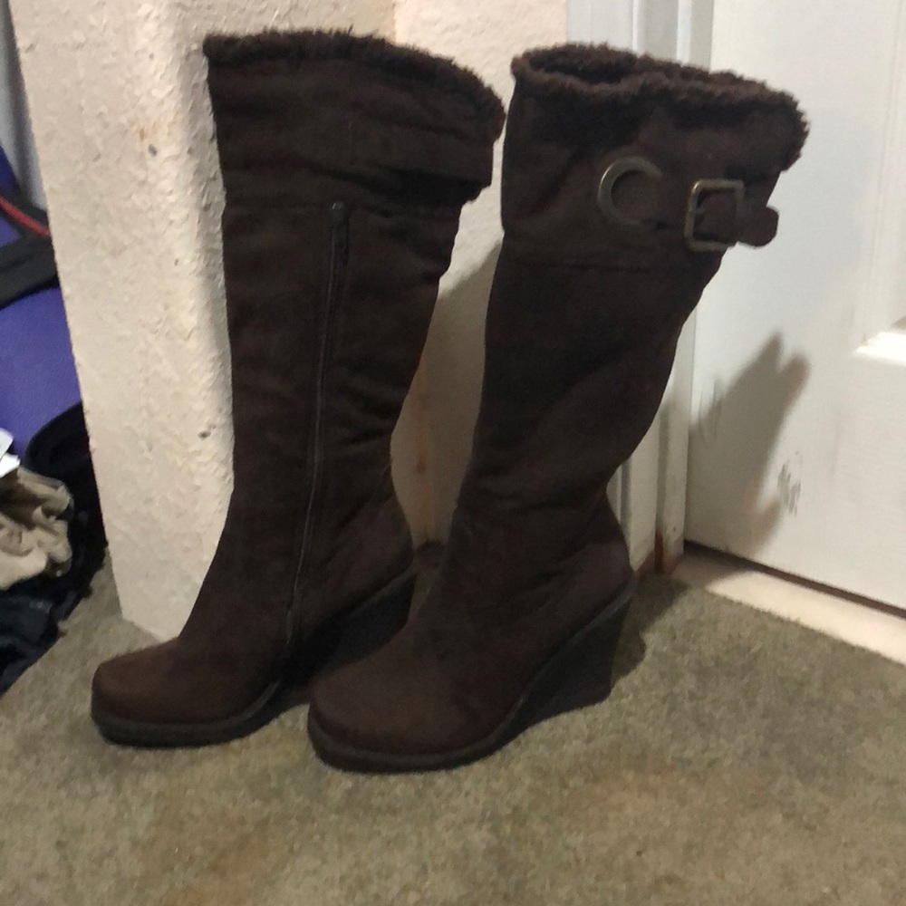Brown Wedge Boots